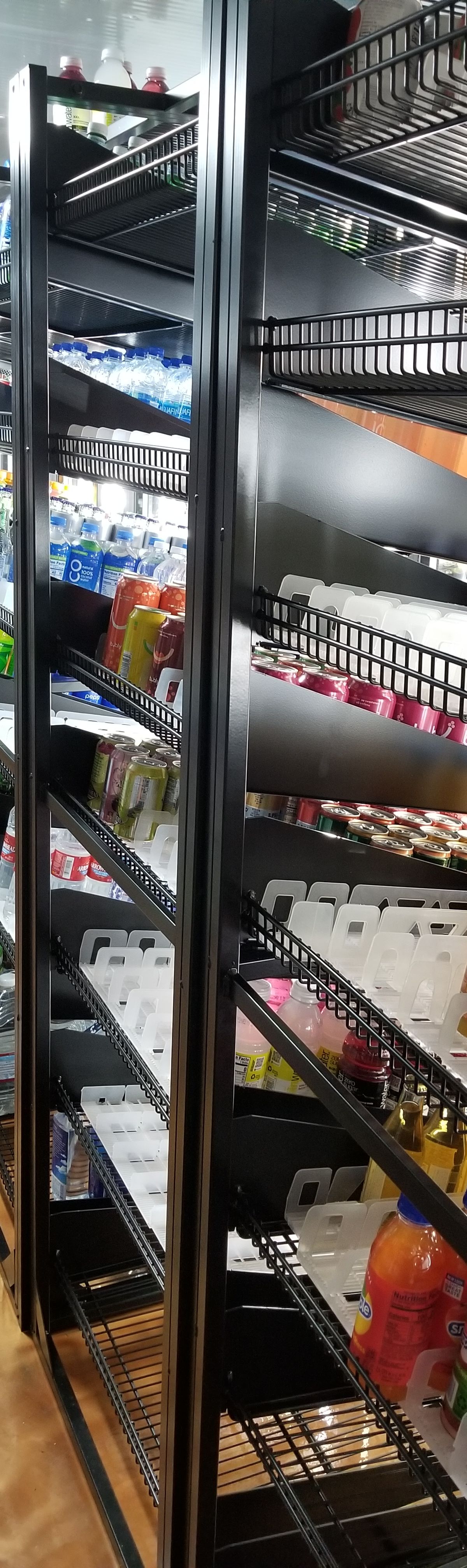 Custom walk-in cooler shelving by Creative Display Works for Copper Stop